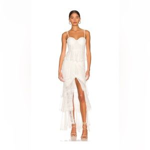MAJORELLE ZELDA FITZ GOWN IN WHITE- SMALL